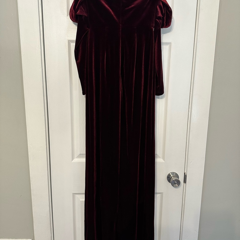 Jenny Yoo Off-The-Shoulder Velvet Dress - Picture 3 of 6